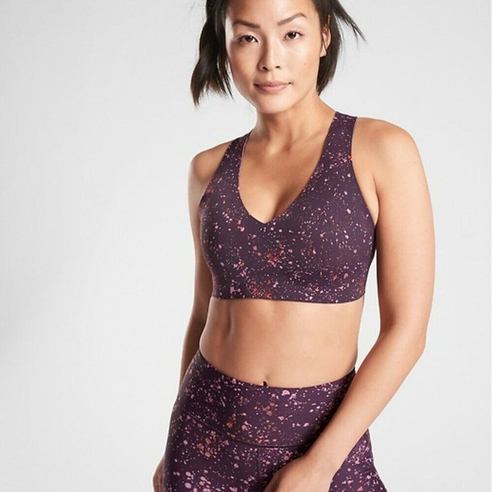 NWT ATHLETA CROSSOVER REVERSIBLE BRA XS 566704 Maroon D-DD Cups